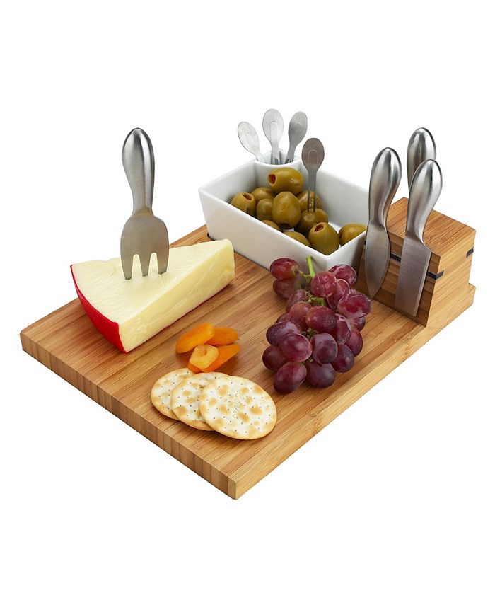 Picnic At Ascot Buxton Bamboo Cheese Board Set with 4 Tools Macy's