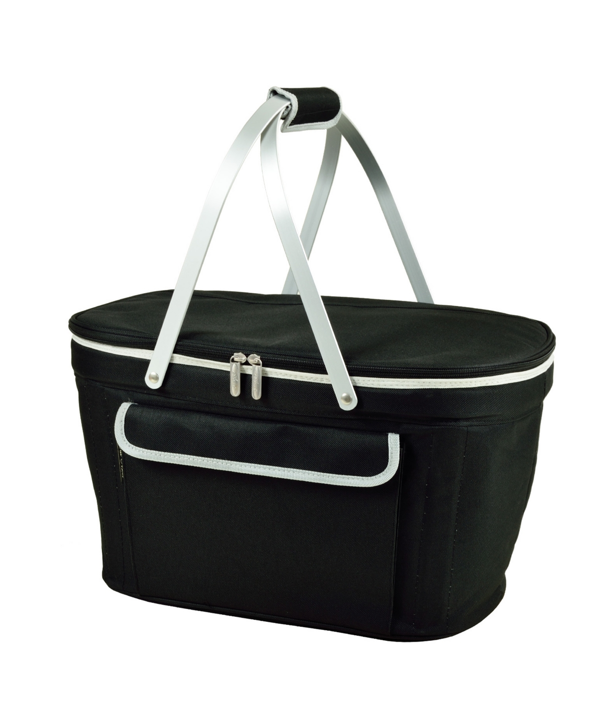 Market Basket Picnic Cooler, Collapsible - Sturdy Aluminum Frame - Black