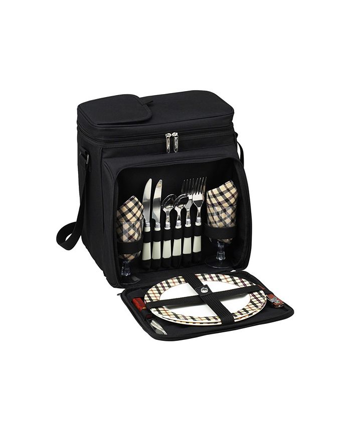Picnic At Ascot Insulated Picnic Basket, Cooler Equipped with Service