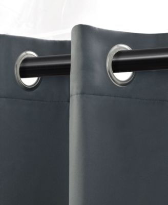 Solid Classic Modern Wrinkle Resistant Room Darkening 2-Piece Curtain Set with Grommet Header Top, 52" X 108"