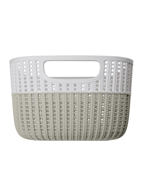 Simplify 2 Tone Decorative Large Storage Basket In Heather Gray