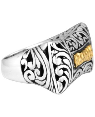 DEVATA Bali Heritage Signature Carving Hamerred Sterling Silver Ring ...