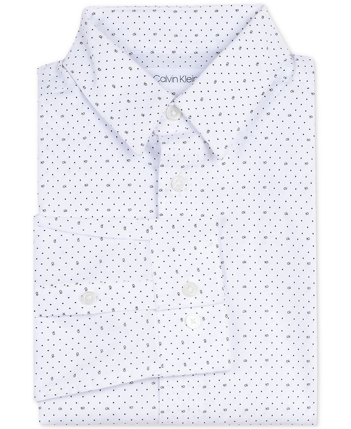 Calvin Klein Big Boys Slim-Fit Stretch Logo Dot-Print Dress Shirt & Reviews  - Shirts & Tops - Kids - Macy's