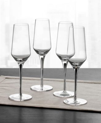 Hotel Collection - Black Stem Champagne Glasses, Set of 4