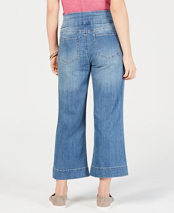 Style & Co Pull-On Wide-Leg Cropped Jeans, Created for Macy's - Macy's