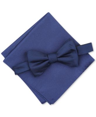 Alfani - Men's Solid Texture Pocket Square and Bowtie