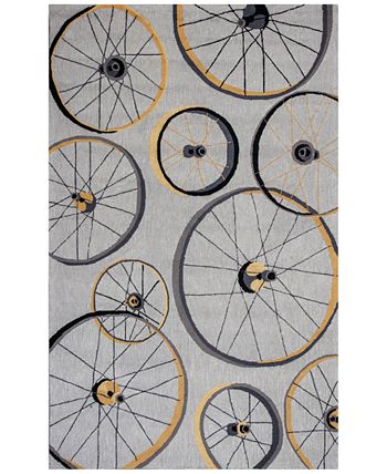 Kas - Sonesta Wheels In Motion 2035 Gray 2' x 7'6" Runner Area Rug