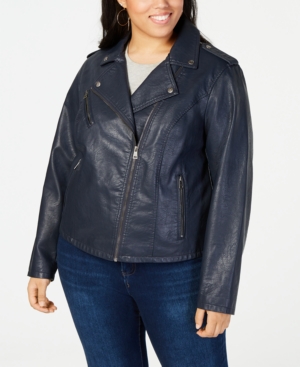 Levi's Trendy Plus Size Faux-Leather Moto Jacket