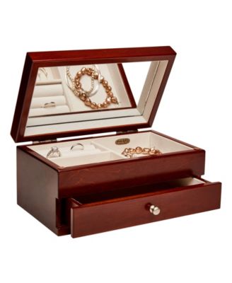 Brynn Wooden Jewelry Box with Florentine Marquetry Motif