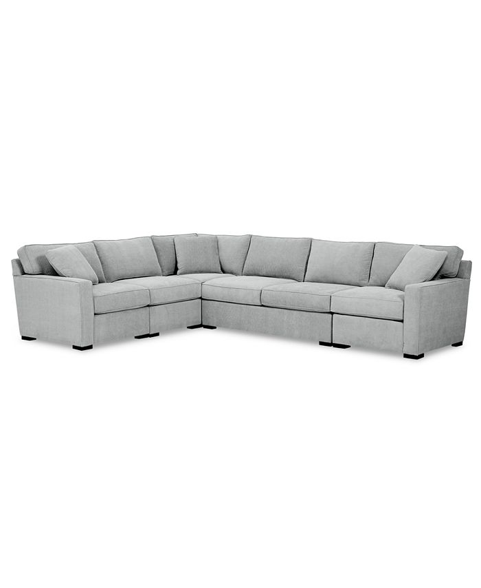 Furniture Radley 5Pc. Fabric Sectional Sofa with Apartment Sofa with