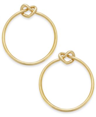 kate spade new york - Gold-Tone Love Knots Hoop Earrings