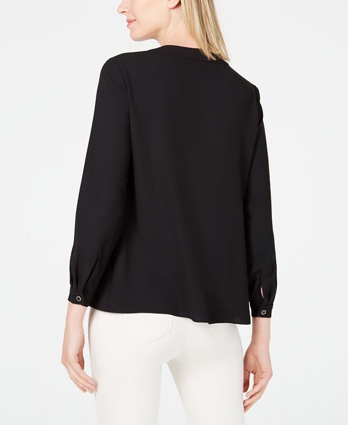 Anne Klein Inverted-Pleat Blouse - Macy's