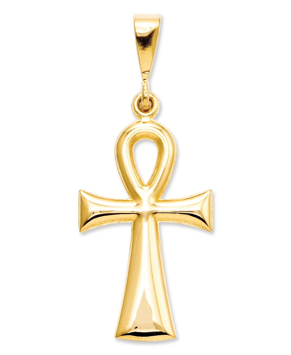Charm 14K YELLOW GOLD ANKH CROSS  Pendant Made in USA