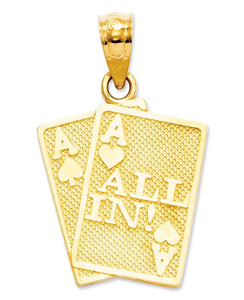 Macy's 14k Gold Charm, Ace of Hearts and Spades All In Charm & Reviews