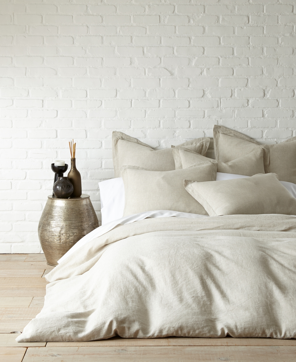 Levtex Washed Linen Natural Queen Duvet Cover Bedding