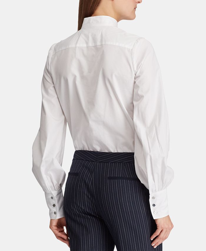 cotton tie neck shirt ralph lauren