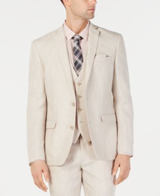 Bar III Men's Slim-Fit Linen Tan Suit Jacket, Created for Macy's - Macy's