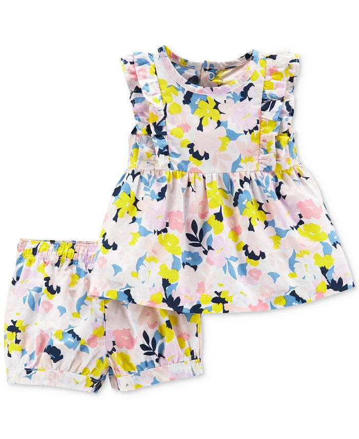 Carter's Carte's Baby Girls 2Pc. Floral Print Cotton Tunic & Bloomers