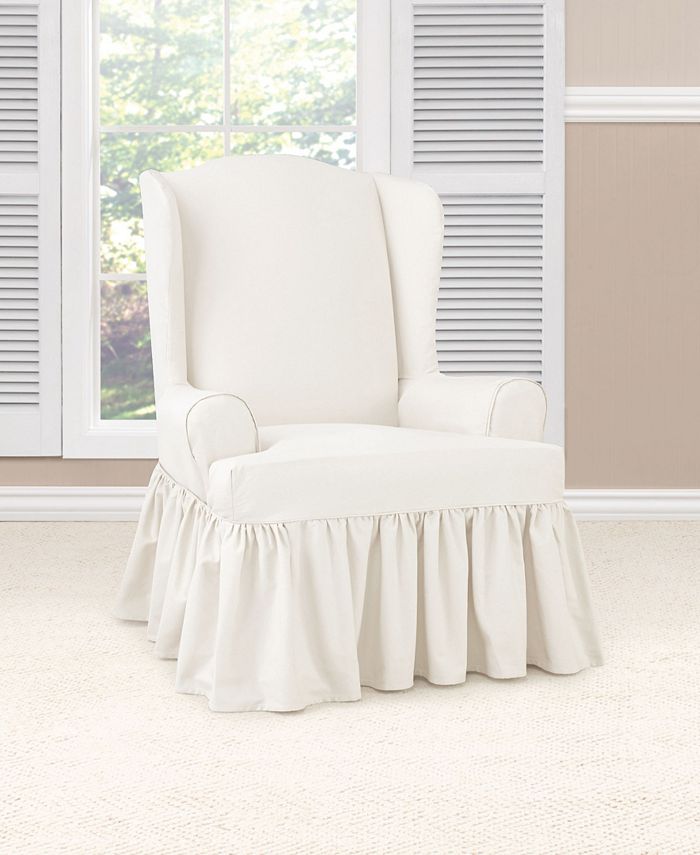 Sure Fit Essential Twill 1 Piece Slipcover Macy's