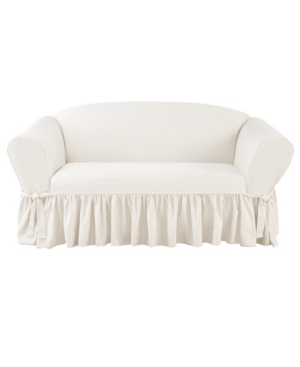 Shop Sure Fit Essential Twill 1 Piece Loveseat Slipcover In White