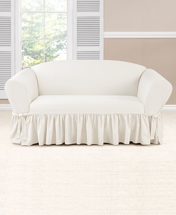 Sure Fit Essential Twill 1 Piece Loveseat Slipcover Macy's