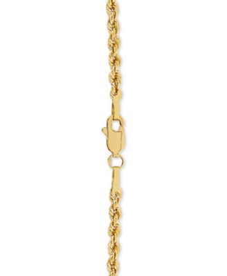 Lightweight 14k Gold Diamond-Cut Rope Chain 22" Necklace (2-1/2mm)