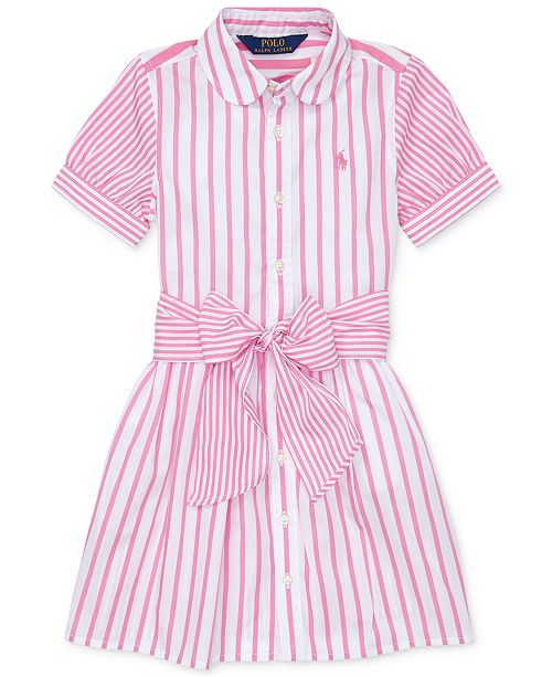 Polo Ralph Lauren Toddler Girls Striped Cotton Shirtdress