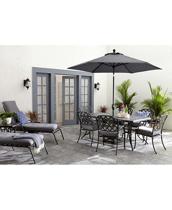 Agio - Vintage II Outdoor Cast Aluminum 7-Pc. Dining Set (72" X 38" Table, 4 Dining Chairs & 2 Swivel Chairs) With Sunbrella&reg; Cushions, Created For Macy's