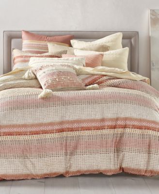 Lucky Brand Woodblock Stripe Cotton 2 Pc Twin Twin Xl Duvet Cover