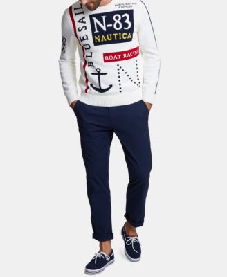 Nautica Men's Blue Sail Classic-Fit Logo Stripe Piqué Polo Shirt Created For Macys