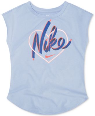 Nike - Little Girls Shoelace Heart Graphic T-Shirt