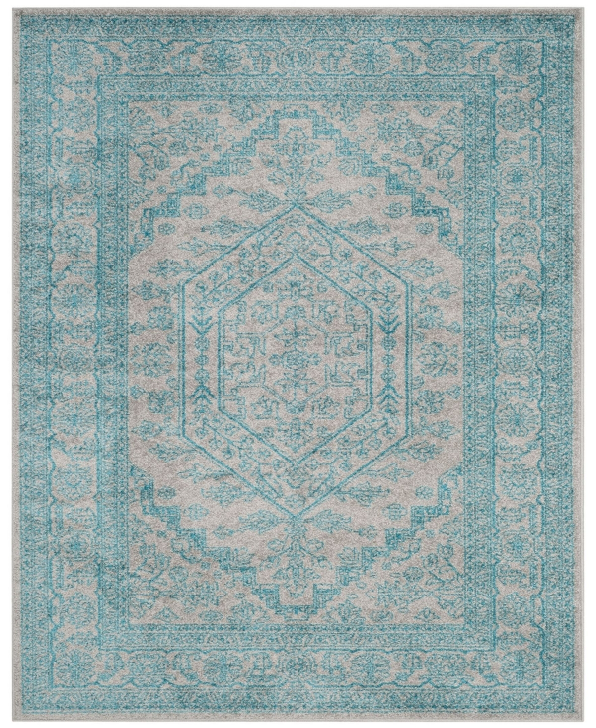 Safavieh Adirondack Light Gray and Teal 8' x 10' Area Rug - Light Gray