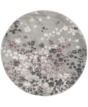 Safavieh Adirondack Light Gray and Purple 6' x 6' Round Area Rug