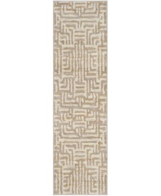 Amsterdam Ivory and Mauve 2'3" x 8' Sisal Weave Runner Area Rug