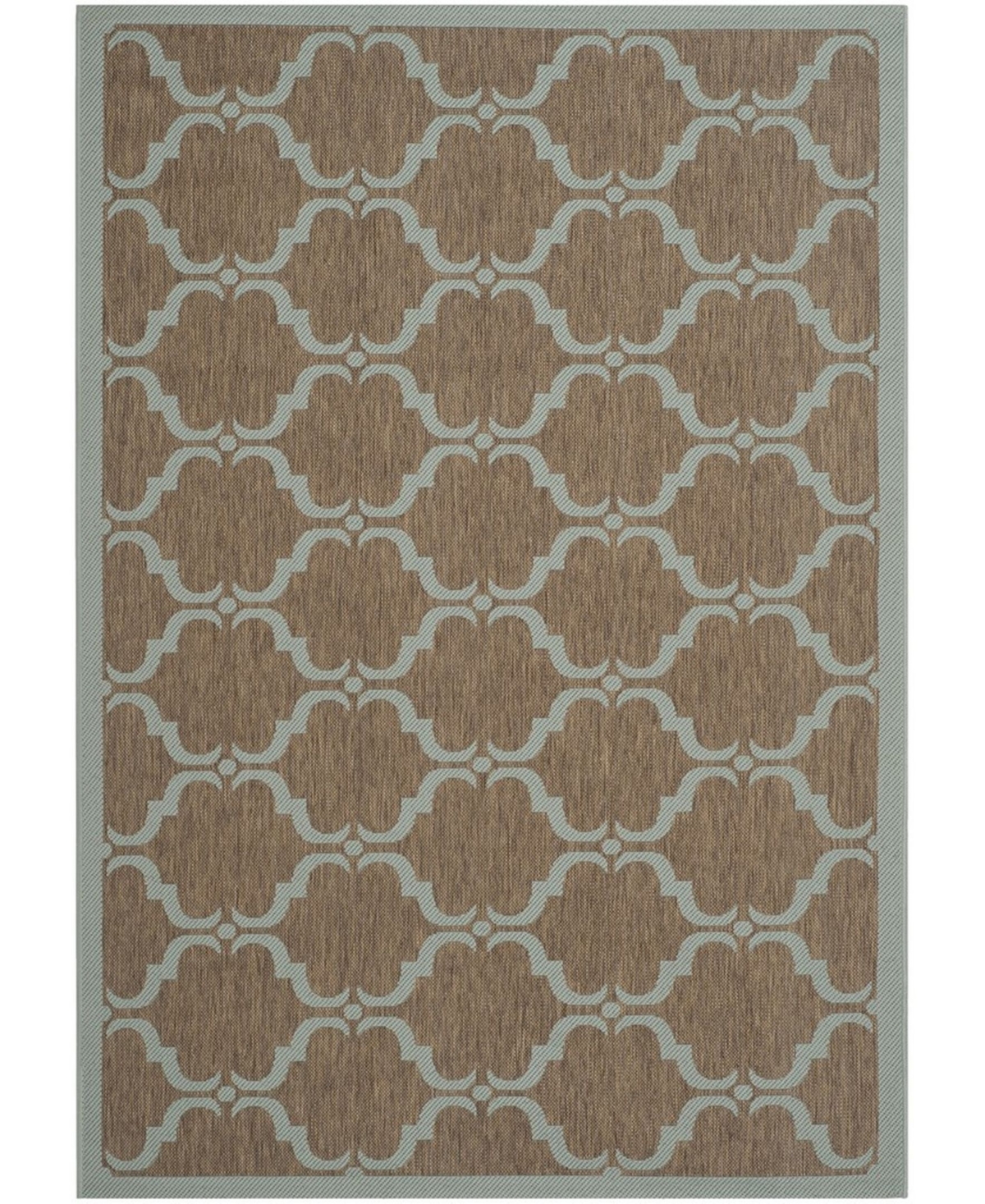 Safavieh Courtyard CY6009 Brown and Aqua 5'3" x 7'7" Outdoor Area Rug - Brown / Aq