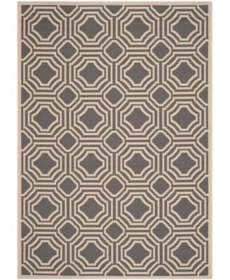 Courtyard CY6112 Anthracite and Beige 5'3" x 7'7" Outdoor Area Rug