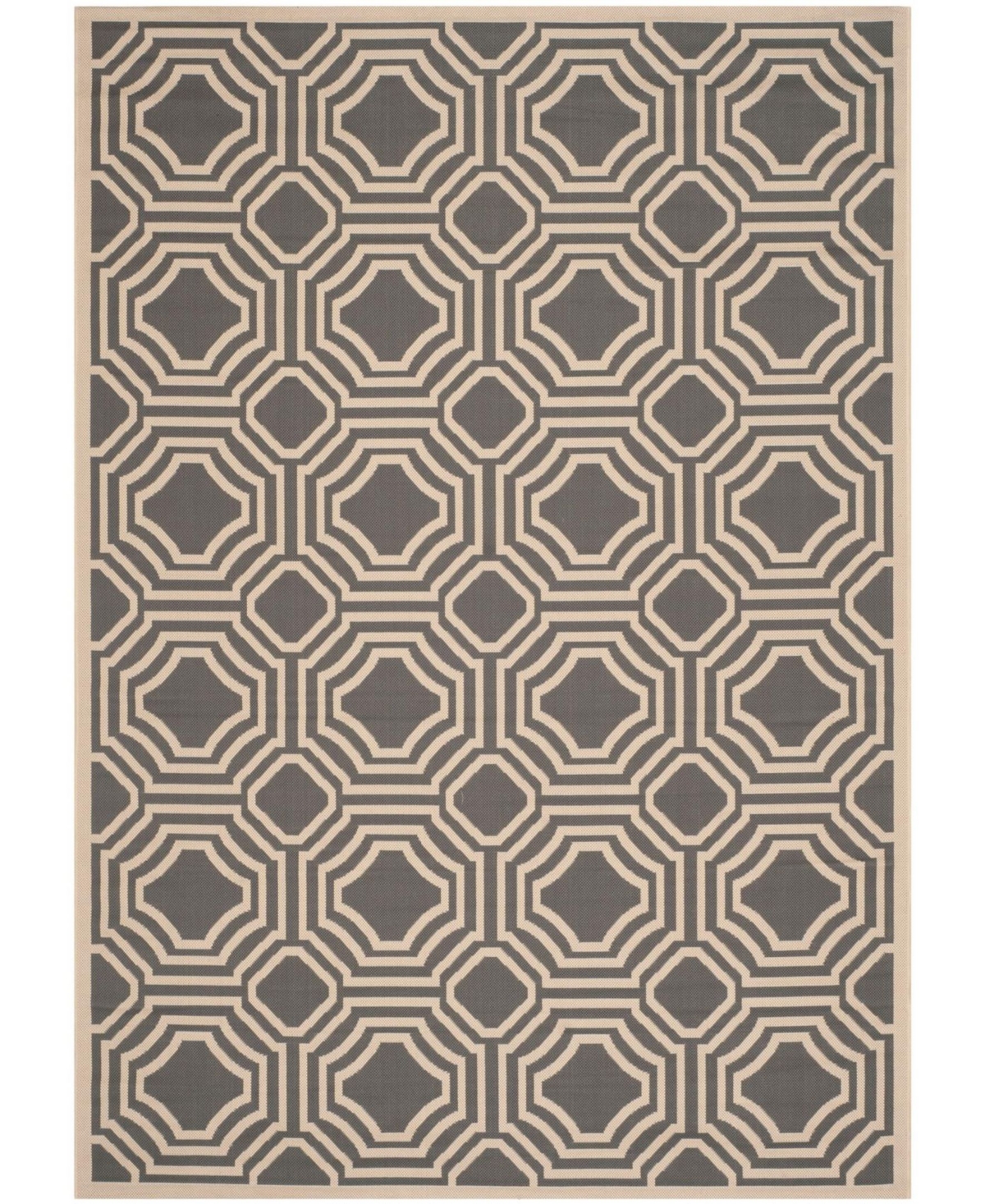 Safavieh Courtyard CY6112 Anthracite and Beige 5'3" x 7'7" Outdoor Area Rug