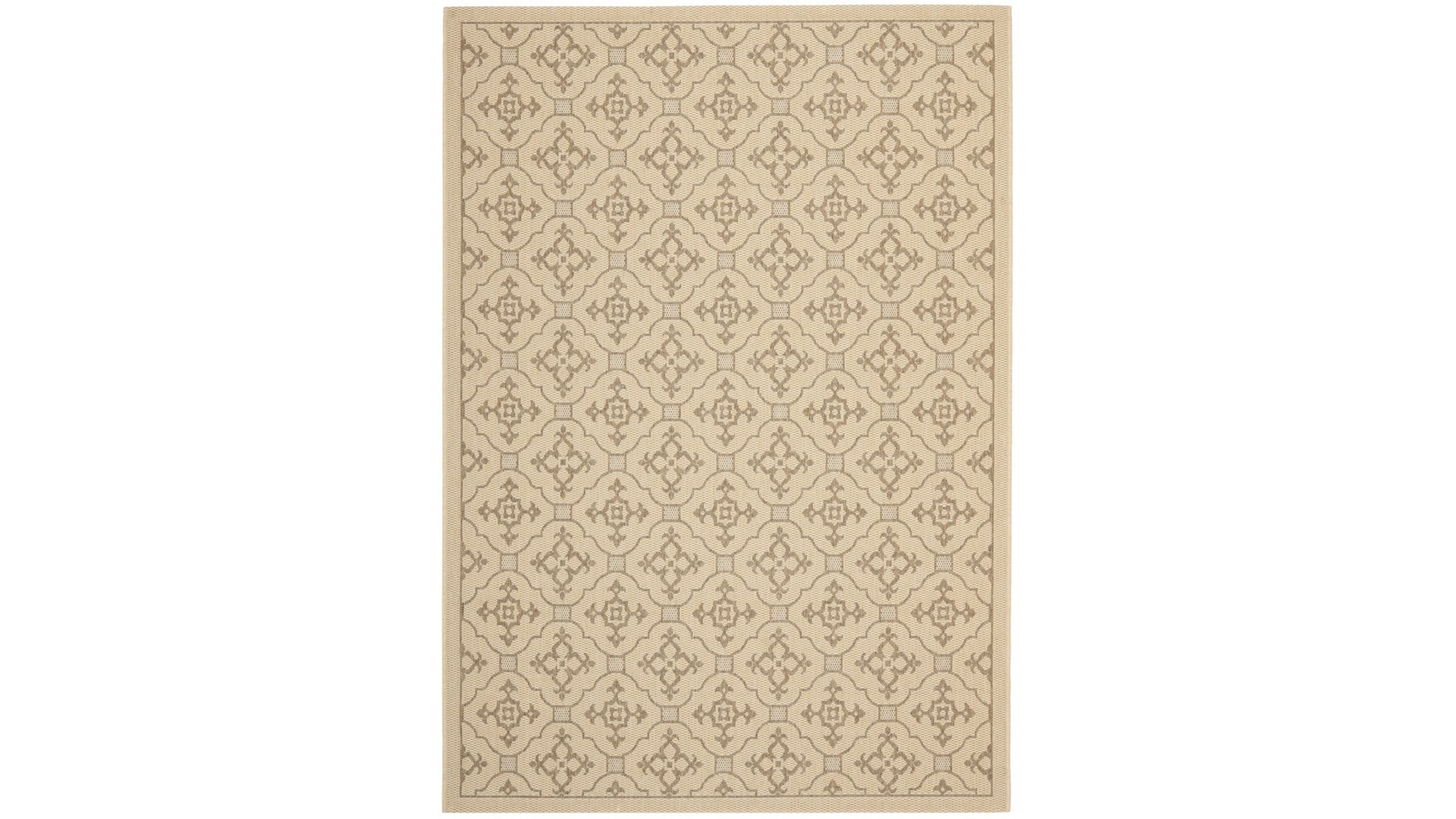 Safavieh Courtyard CY6564 Creme and Brown 5'3" x 7'7" Sisal Weave Outdoor Area Rug