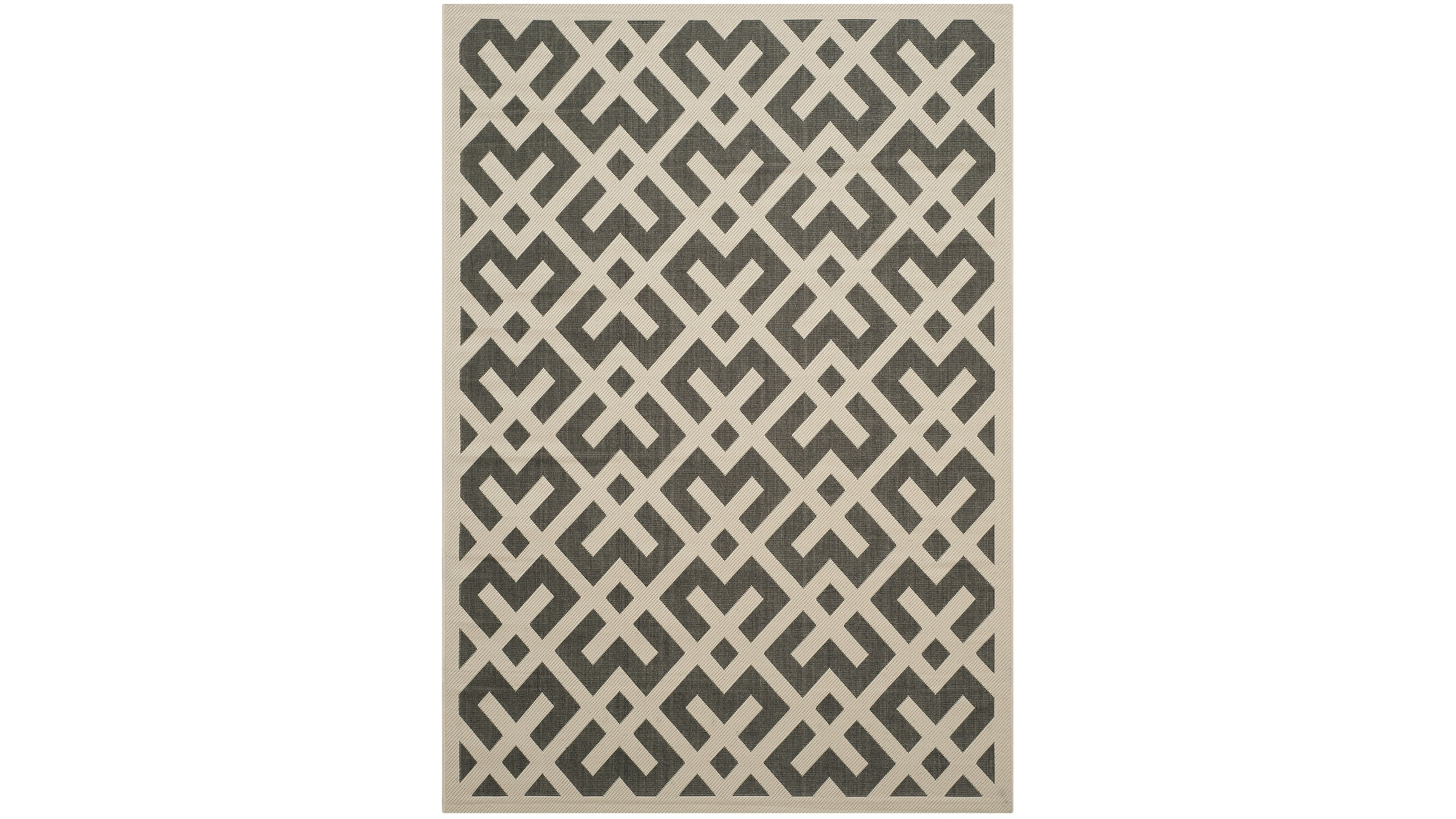 Safavieh Courtyard CY6915 Black and Beige 5'3" x 7'7" Sisal Weave Outdoor Area Rug