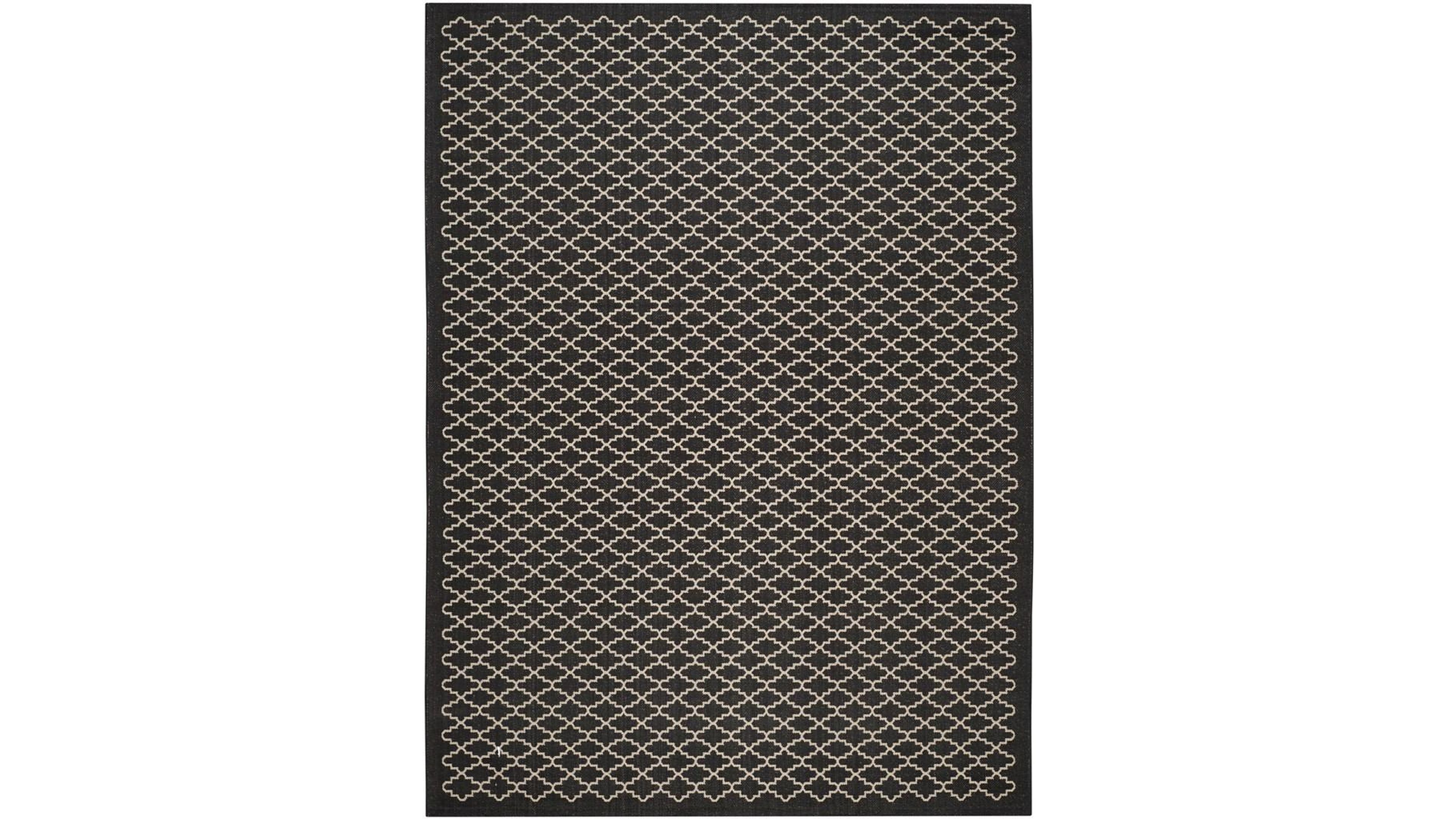 Safavieh Courtyard CY6919 Black and Beige 8' x 11' Outdoor Area Rug