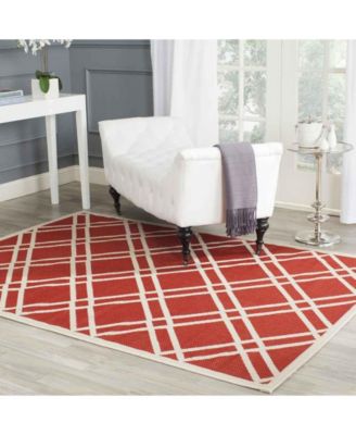 Courtyard CY6923 Red and Bone 5'3" x 7'7" Sisal Weave Outdoor Area Rug