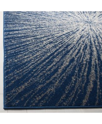 Evoke EVK228 Navy and Ivory 5'1" x 7'6" Area Rug