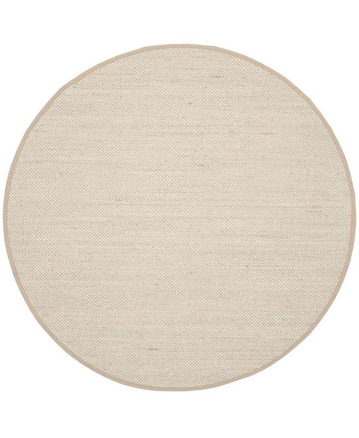 Safavieh Natural Fiber Marble and Linen 6' x 6' Sisal Weave Round Area ...