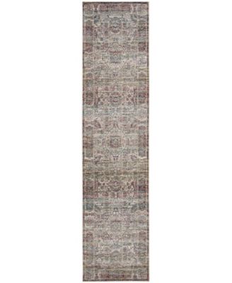Aria Red and Creme 2' x 8' Runner Area Rug