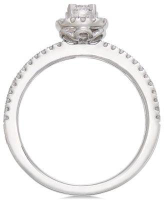 Diamond Halo Engagement Ring (1/2 ct. t.w) in 14k White Gold