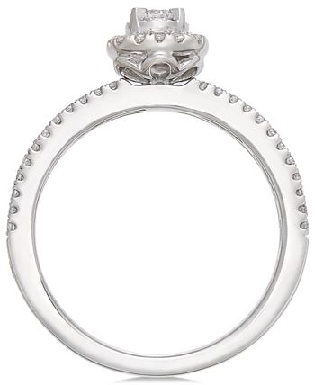 Macy's - Diamond Halo Engagement Ring (1/2 ct. t.w) in 14k White Gold