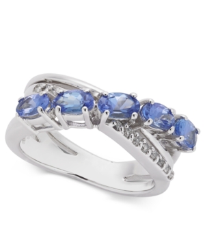 image of Tanzanite (1-1/4 ct. t.w.) & Diamond (1/10 ct. t.w.) Ring in 14k White Gold