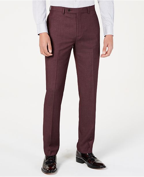 Calvin Klein Men S X Fit Slim Fit Berry Tic Dress Pants Reviews