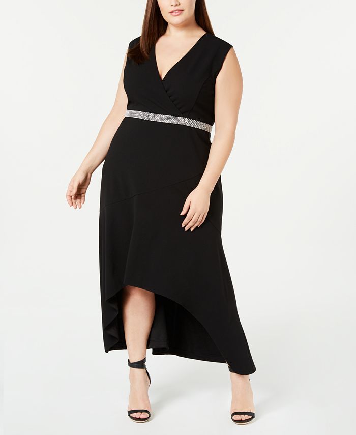 Calvin Klein Plus Size Embellished High-Low Dress - Macy's
