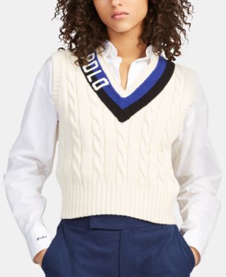 Polo Ralph Lauren Cotton Cricket Vest & Reviews - Sweaters - Women - Macy's